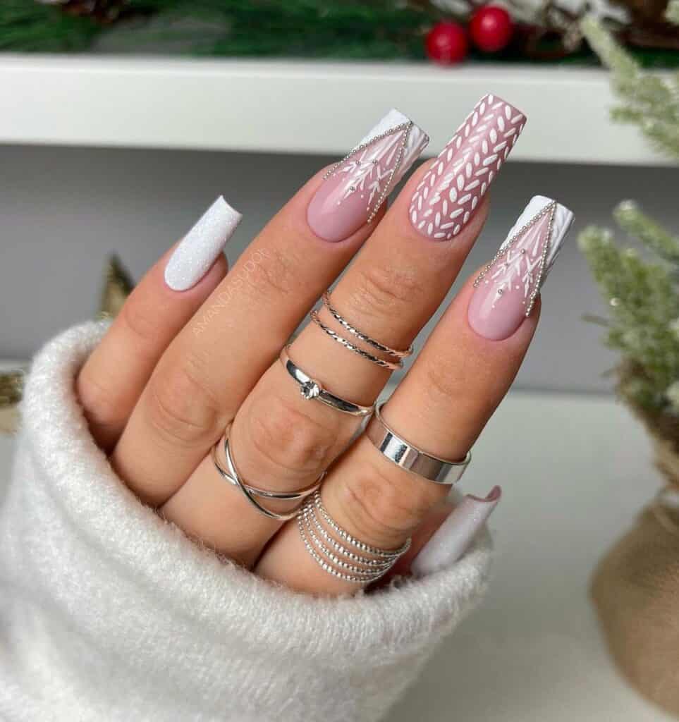 Cozy Plaid and Cable Knit Nails Cozy Plaid and Cable Knit Nails β Winter Square Nails