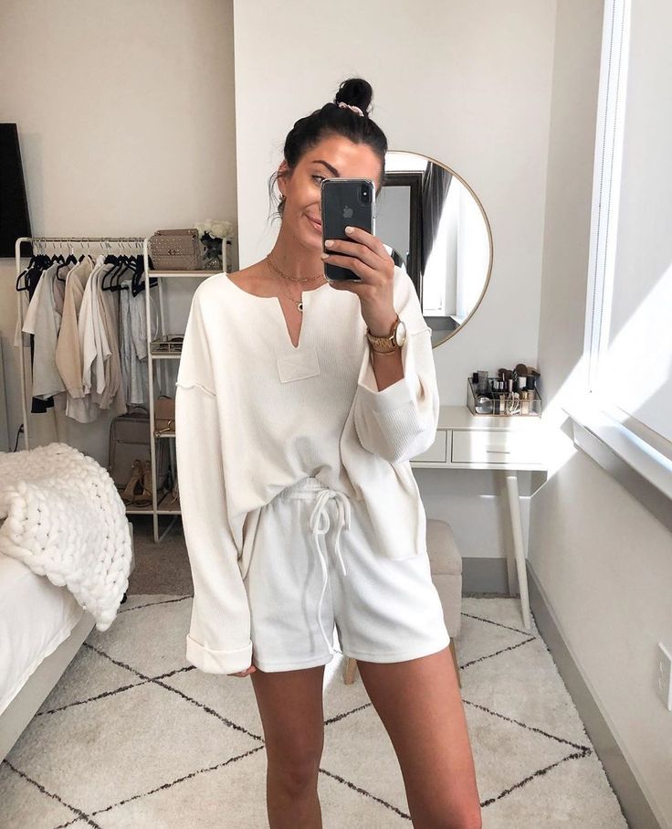 Cream Waffle Knit Set with Notched Neckline Top Cream Waffle Knit Set with Notched Neckline Top โ Loungewear Outfits
