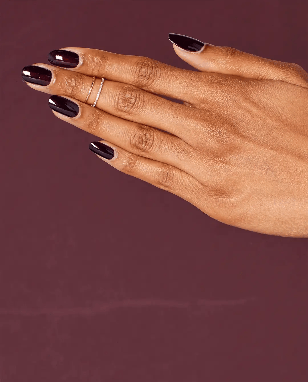 Elegant Short Rounded Square Cherry Elegant Short Rounded Square Cherry β Black Cherry Nails