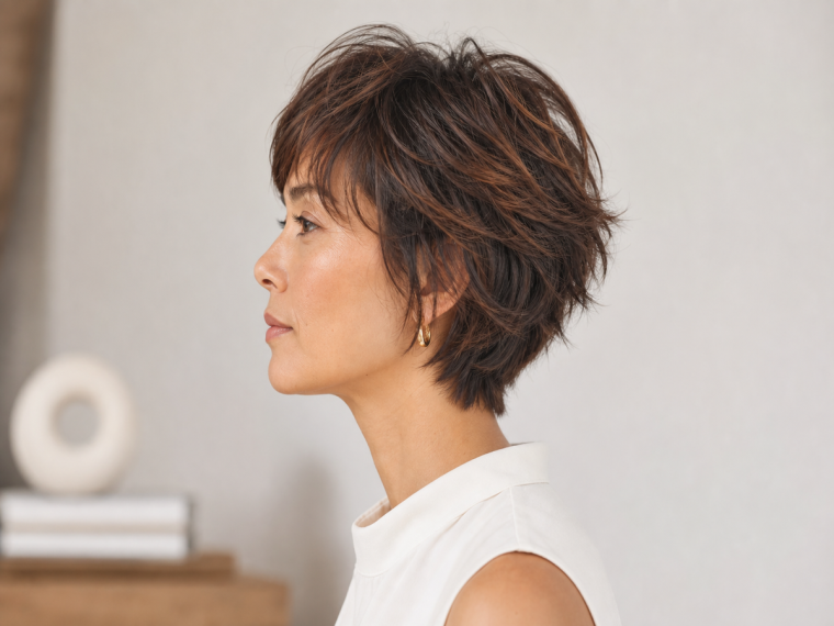 Textured Auburn Toned Pixie Shag Textured Auburn Toned Pixie Shag β Winter Hair Colors for Women Over 50