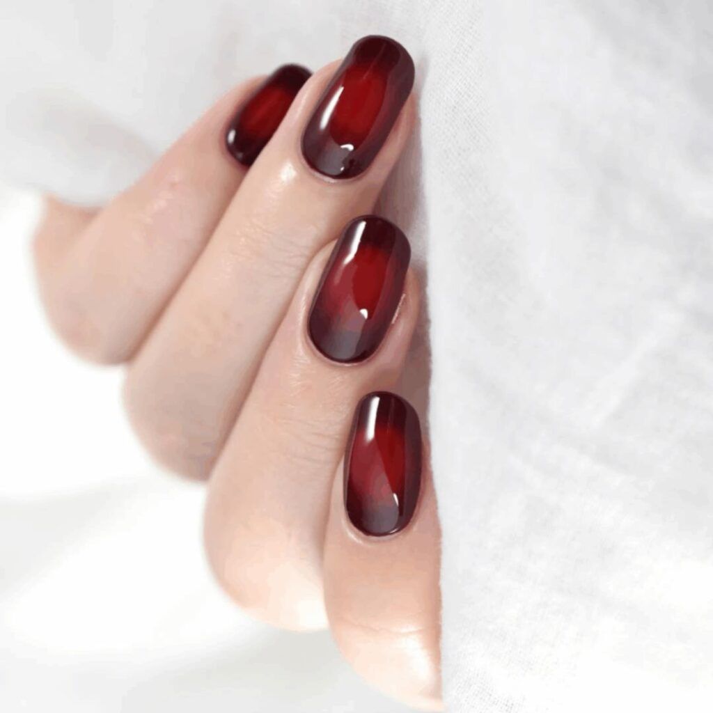 Deep Red to Black Gradient Deep Red to Black Gradient โ Classy Winter Nails