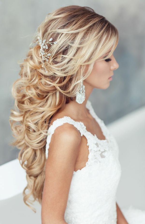 Blonde Half-Up Curls With Side Accessory Blonde Half-Up Curls With Side Accessory β Winter Wedding Guest Hairstyles