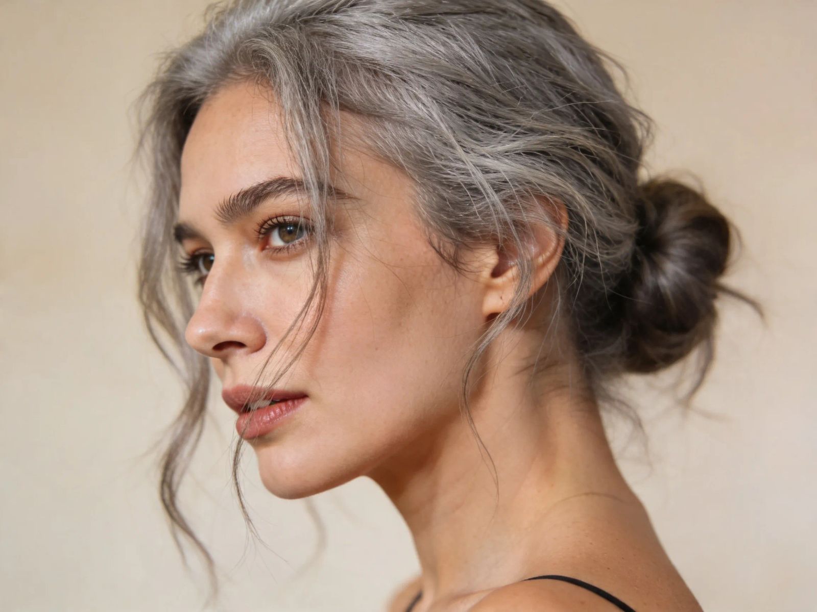 Long Gray Hair in a Low Bun Long Gray Hair in a Low Bun β Winter Haircuts for Gray Hair