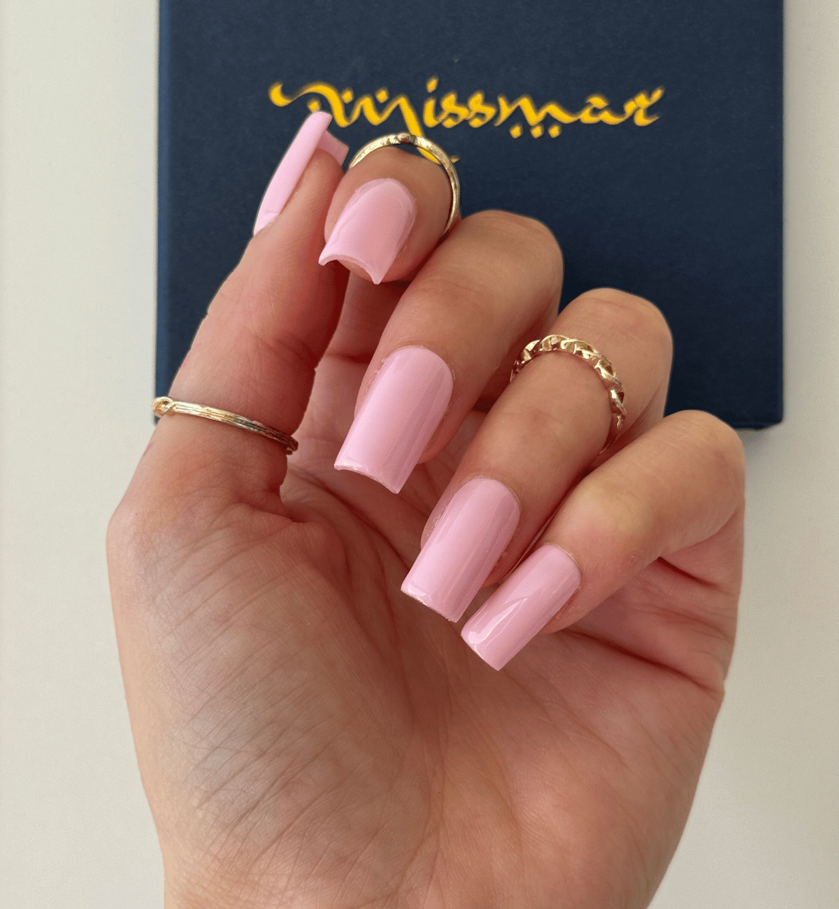 Medium Square Solid Glossy Pink Medium Square Solid Glossy Pink β Winter Pink Nails