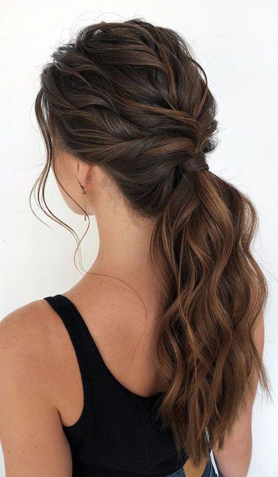 Braided Base Low Ponytail — Winter Ponytail Hairstyles