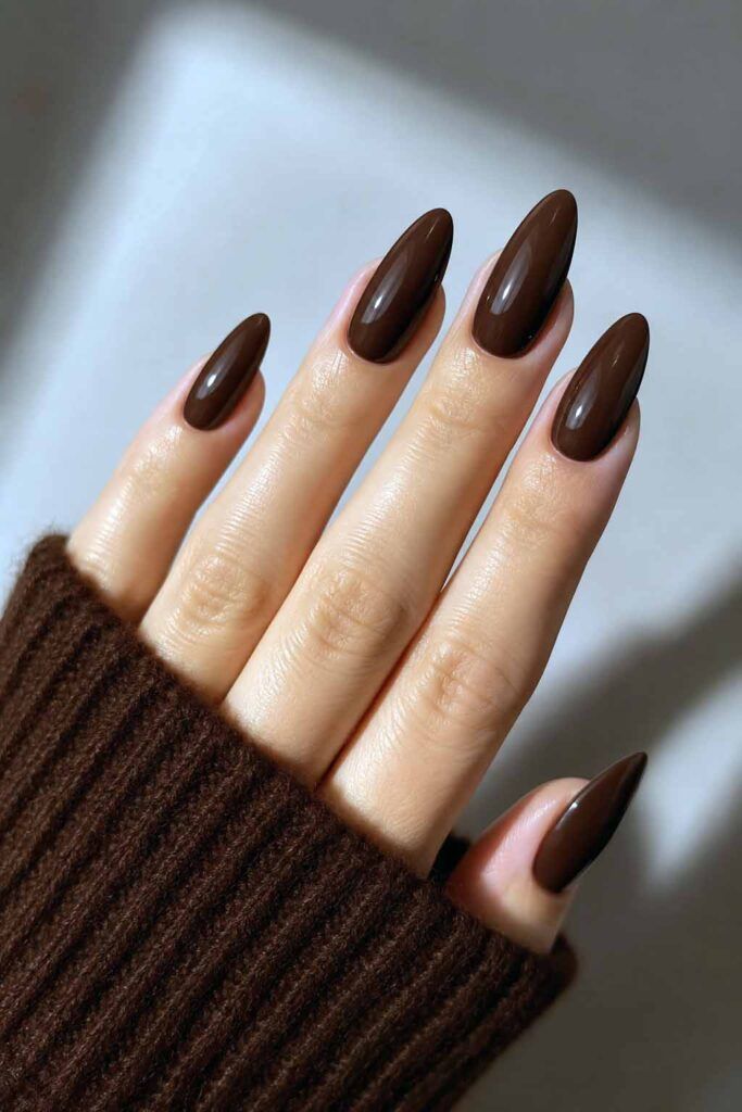 The Single Detail A Reader Notices First Deep Glossy Chocolate Stiletto The Single Detail A Reader Notices First Deep Glossy Chocolate Stiletto β Chocolate Brown Nails