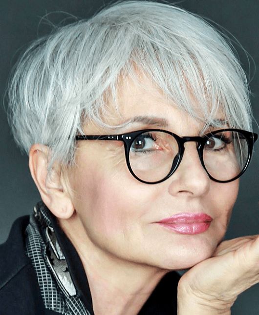 Tousled Silver Grey Pixie — Winter Hair Colors for Women Over 60