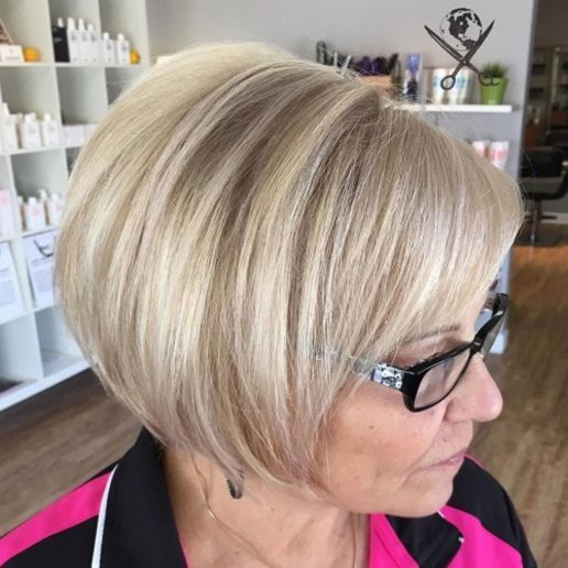 Smooth Chin-Length Ash Blonde Bob Smooth Chin-Length Ash Blonde Bob β Winter Haircuts for Women Over 70