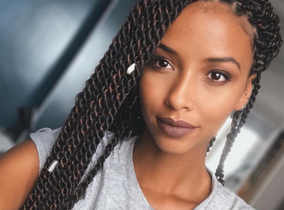 Dark Brown Twist Braids With Beaded Ends Dark Brown Twist Braids With Beaded Ends β Winter Braids for Black Women