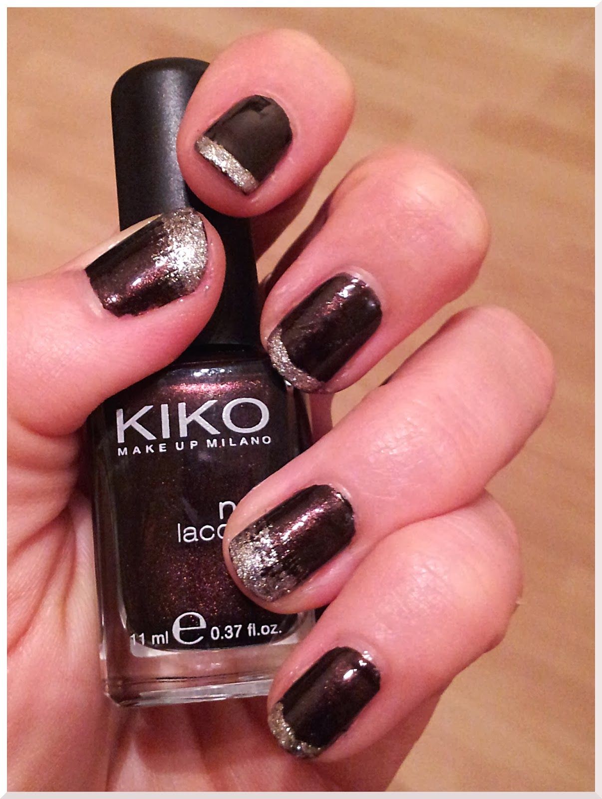 Deep Brown Metallic Silver French Tip Square Deep Brown Metallic Silver French Tip Square โ Fall to Winter Nails