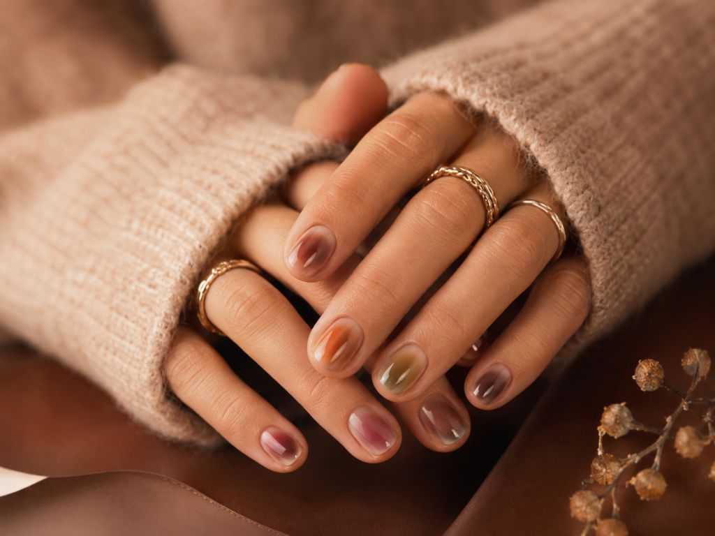 Burgundy Brown Beige Olive Ombre Burgundy Brown Beige Olive Ombre β Winter Nails for School