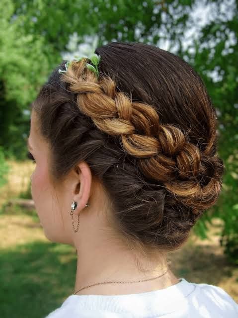 Braided Updo With Crown Braid — Winter Date Night Hairstyles