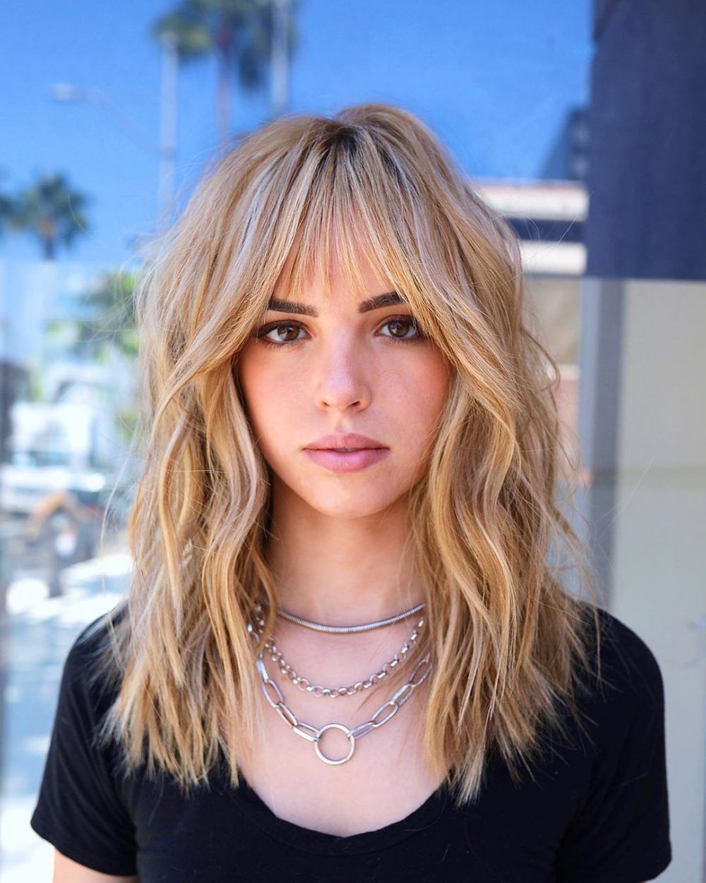 Collarbone Ash Blonde Shag With Blunt Fringe Collarbone Ash Blonde Shag With Blunt Fringe β Winter Shag Haircuts