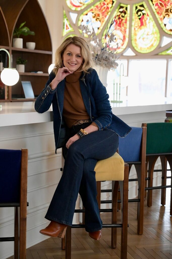 Denim-on-Denim with a Tan Turtleneck for Smart Casual — Late Winter Outfits
