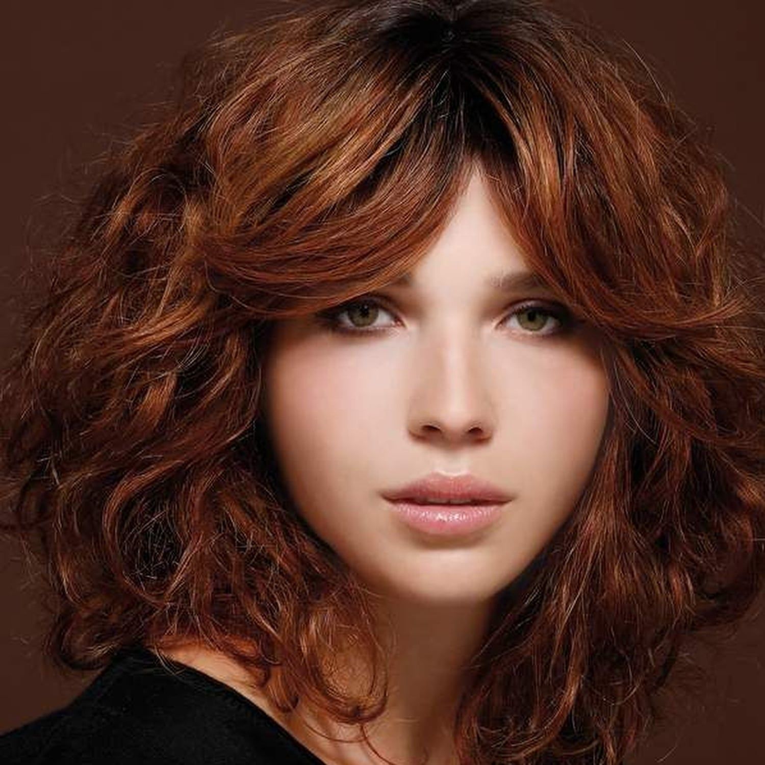 Dark Auburn Bob with Blunt Bangs — Winter Hair Colors for Redheads