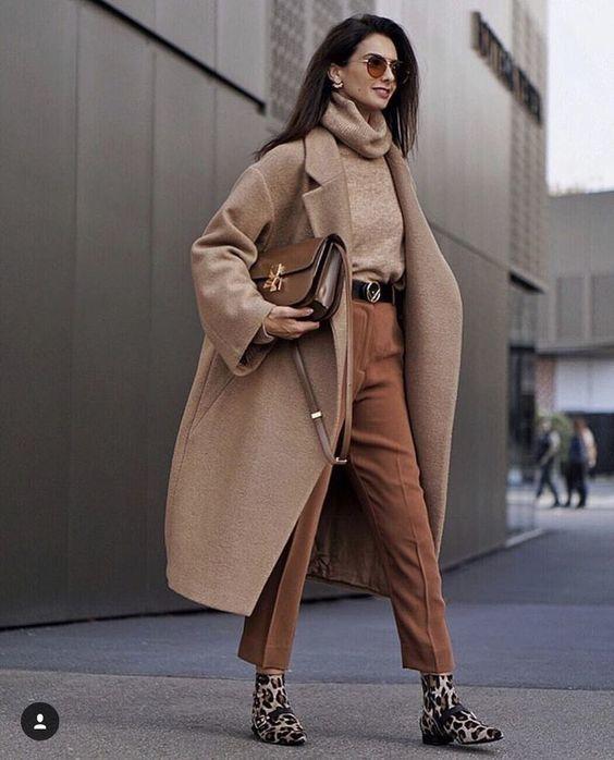 Camel Coat with Leopard Print Booties Camel Coat with Leopard Print Booties β Dressy Winter Outfits