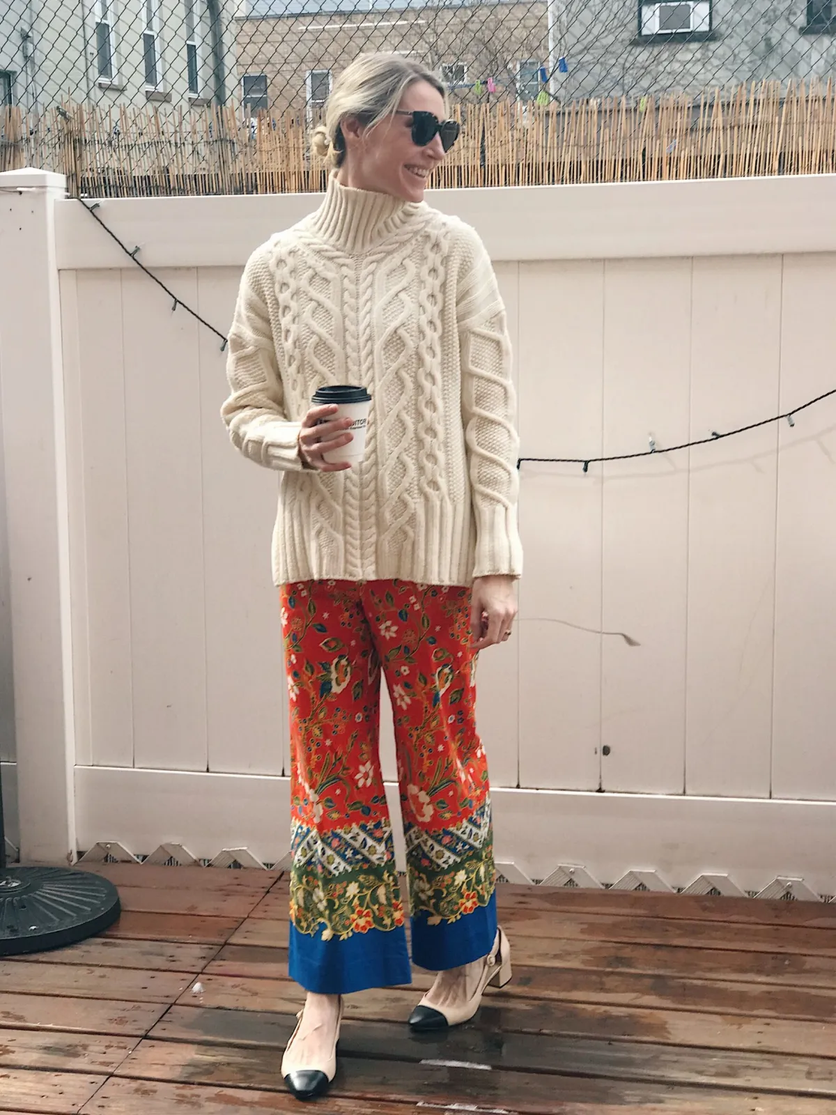 Cream Teddy Coat and Turtleneck for Ultimate Comfort — Late Winter Outfits