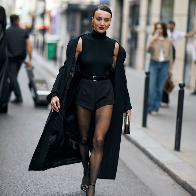 Monochromatic Black Ensemble with Cut-Out Detail — Winter Dinner Outfits