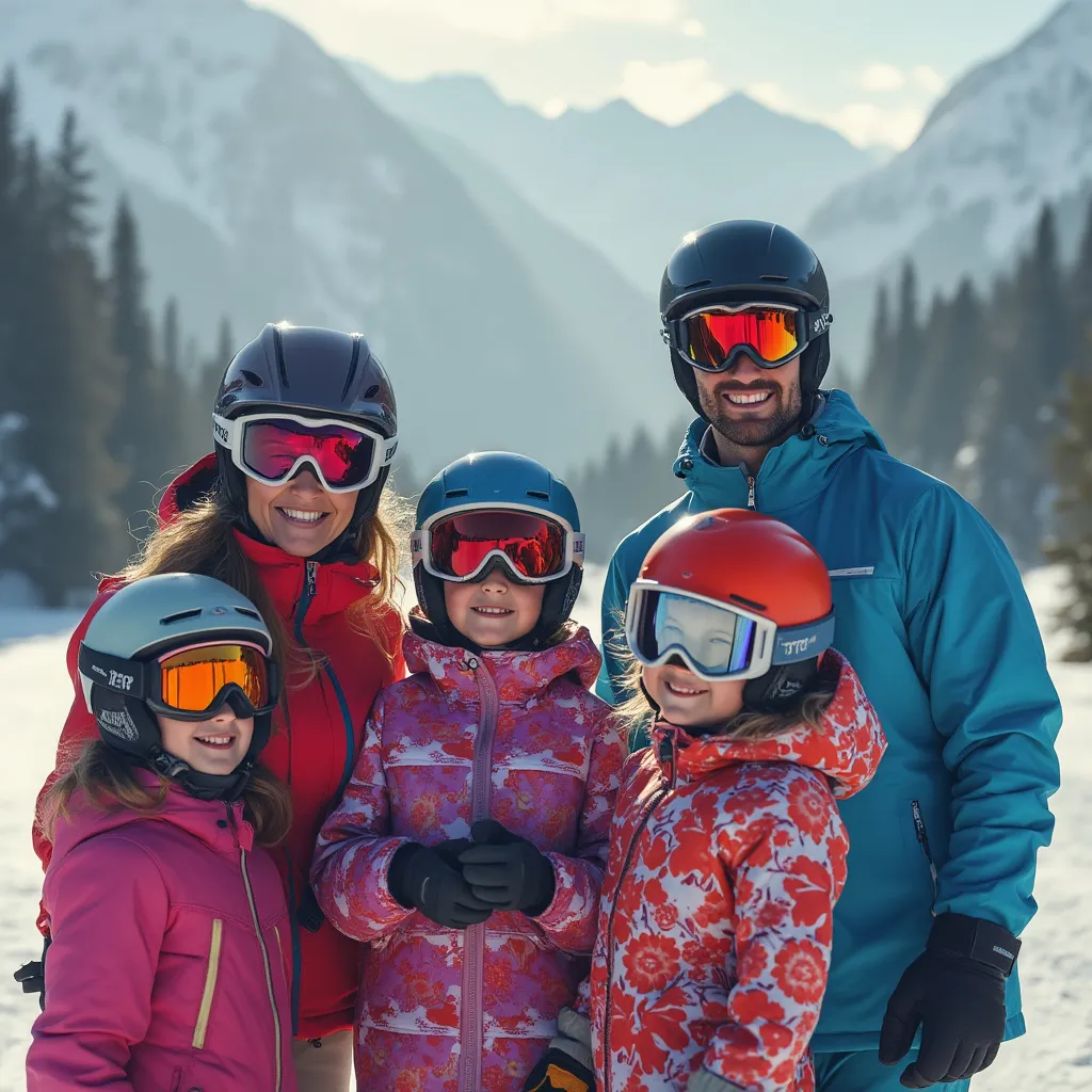 Vibrant Ski Gear for an Active Winter Family Photo — Winter Family Photo Outfits