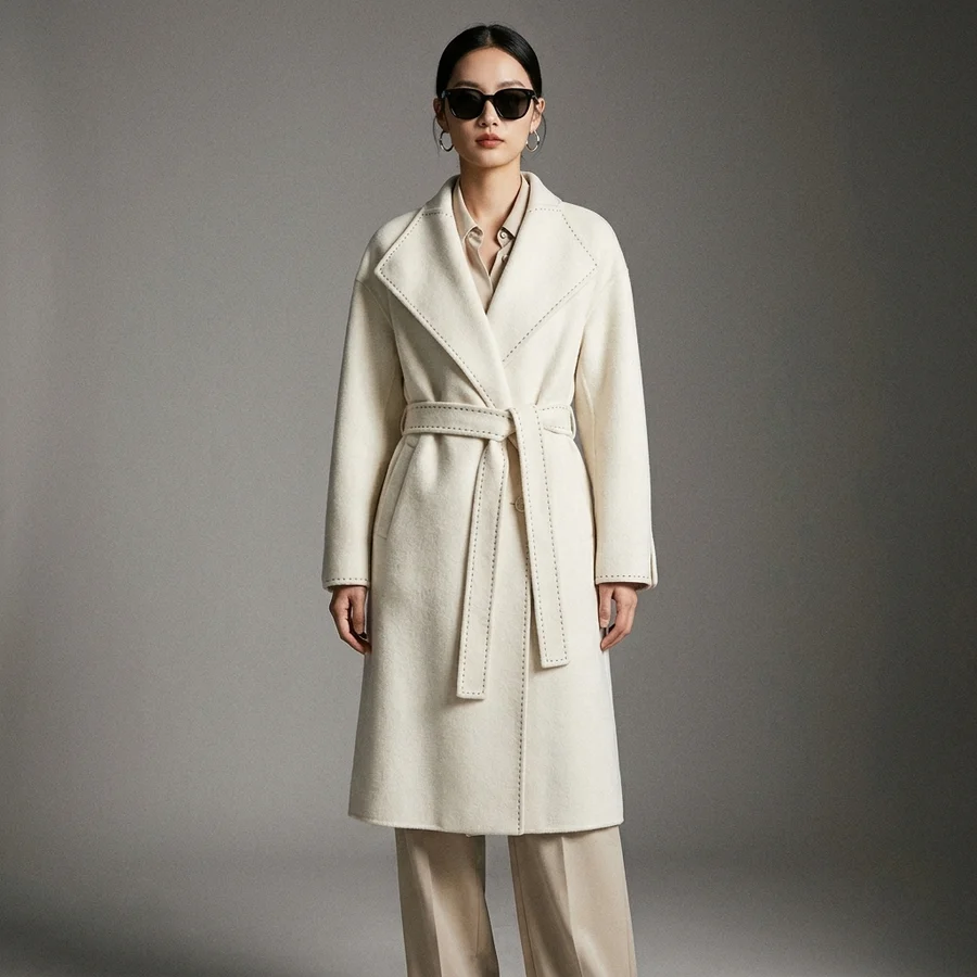 Luxurious Outerwear: Belted Wool-Cashmere Coat for Daytime Formality Luxurious Outerwear: Belted Wool-Cashmere Coat for Daytime Formality β Old Money Winter Outfits