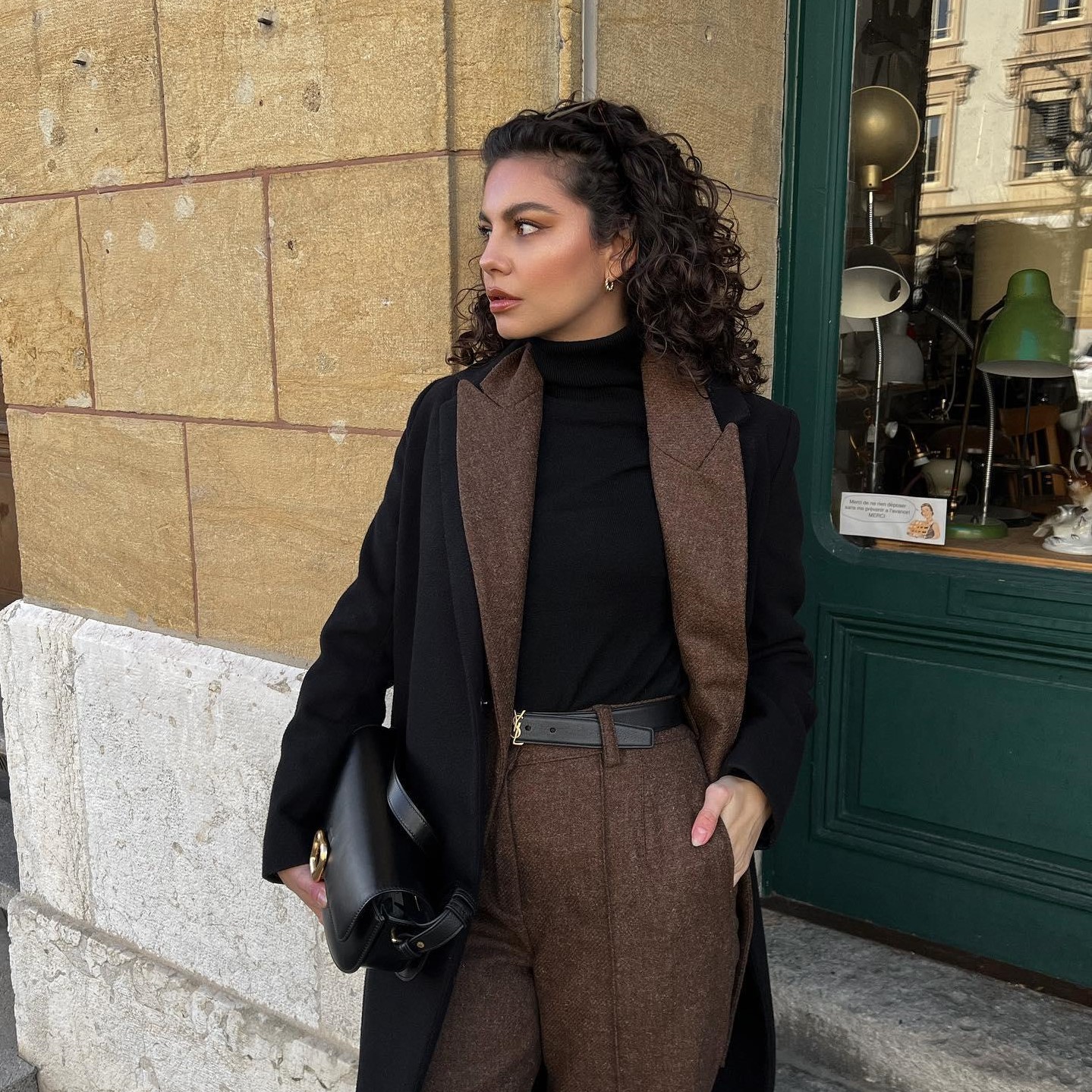 Tweed Trousers and Contrasting Lapel Coat for Everyday Chic Tweed Trousers and Contrasting Lapel Coat for Everyday Chic β Old Money Winter Outfits