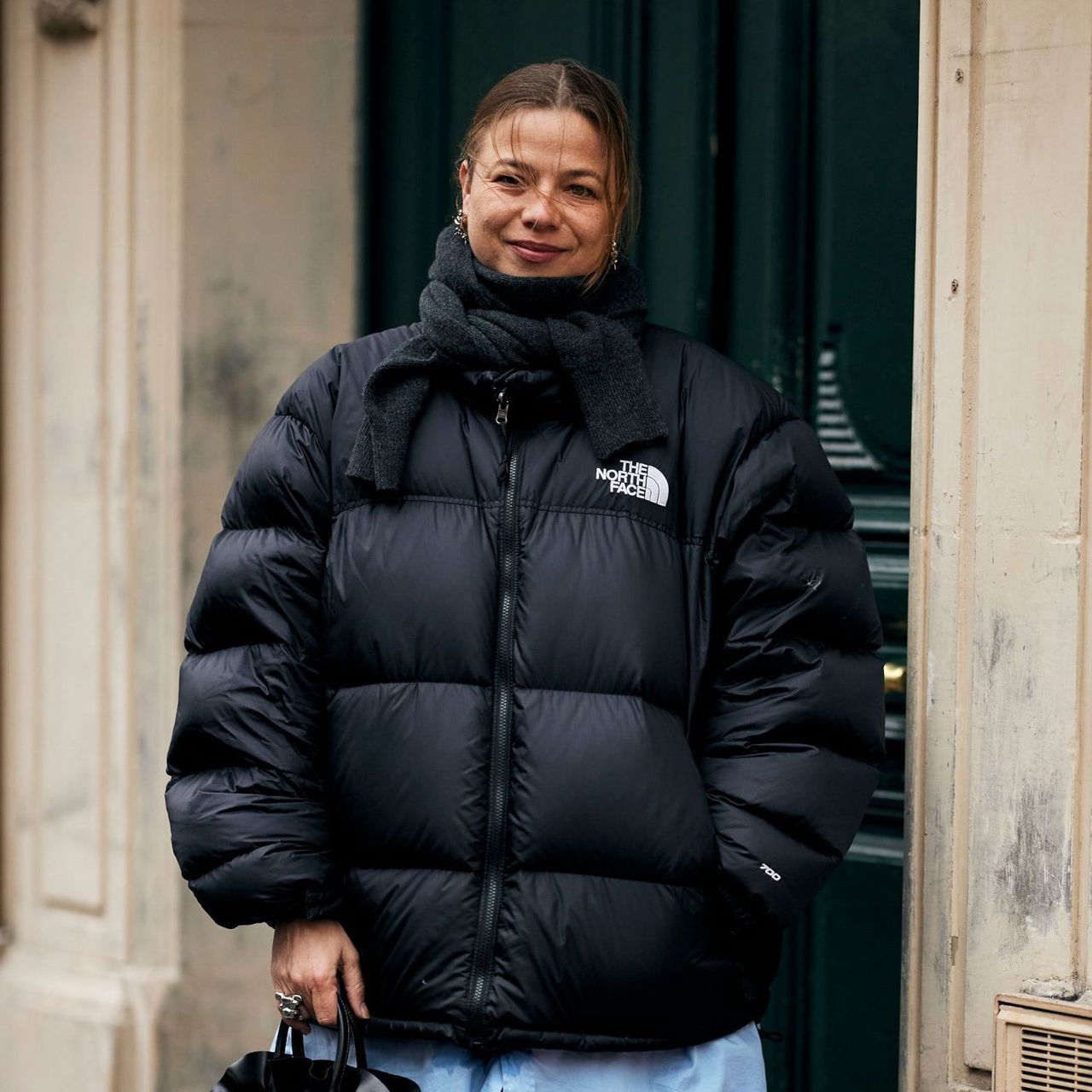 Oversized Puffer Jacket with Knit Scarf Oversized Puffer Jacket with Knit Scarf β Baddie Winter Outfits