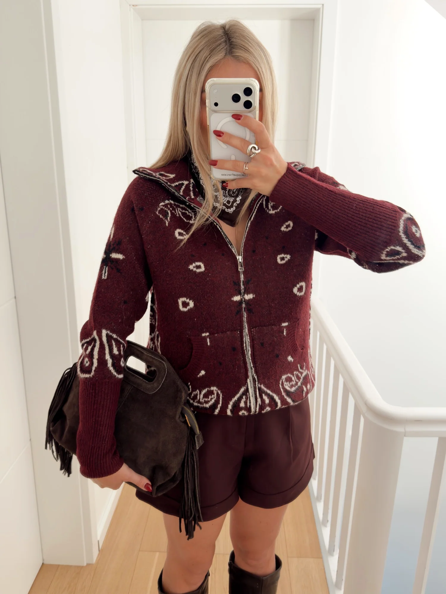 Bandana Print Jacket and Shorts Ensemble Bandana Print Jacket and Shorts Ensemble β Western Winter Outfits