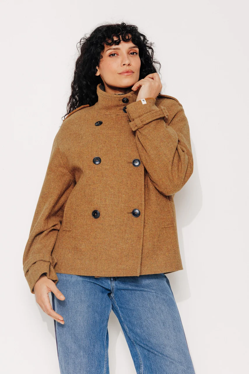 Cropped Brown Wool Peacoat for Winter Cropped Brown Wool Peacoat for Winter β Winter Coats for Women
