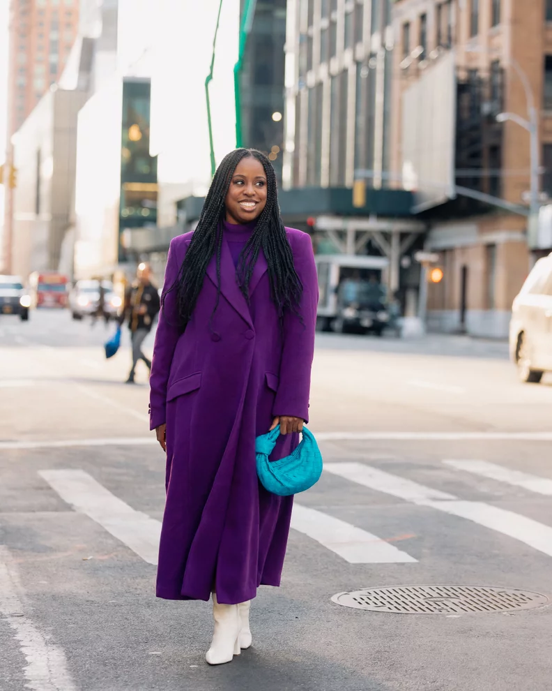 Vibrant Purple Long Coat Makes a Statement Vibrant Purple Long Coat Makes a Statement β Colorful Winter Outfits