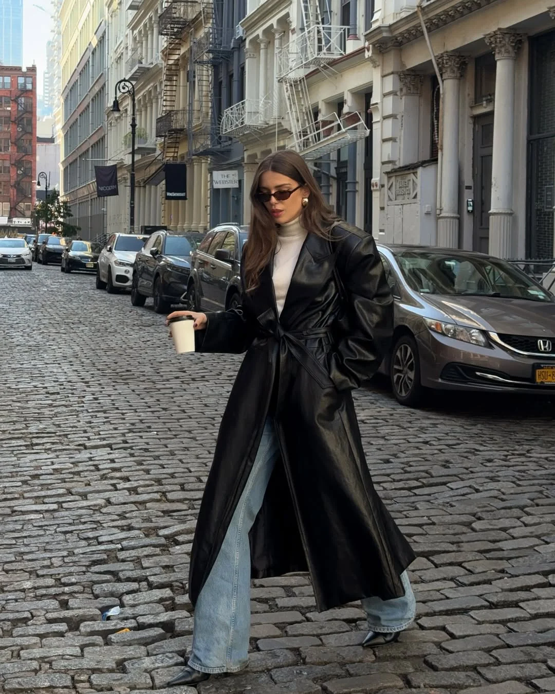 Leather Trench Coat for Effortless Winter Street Chic — NYC Winter Outfits