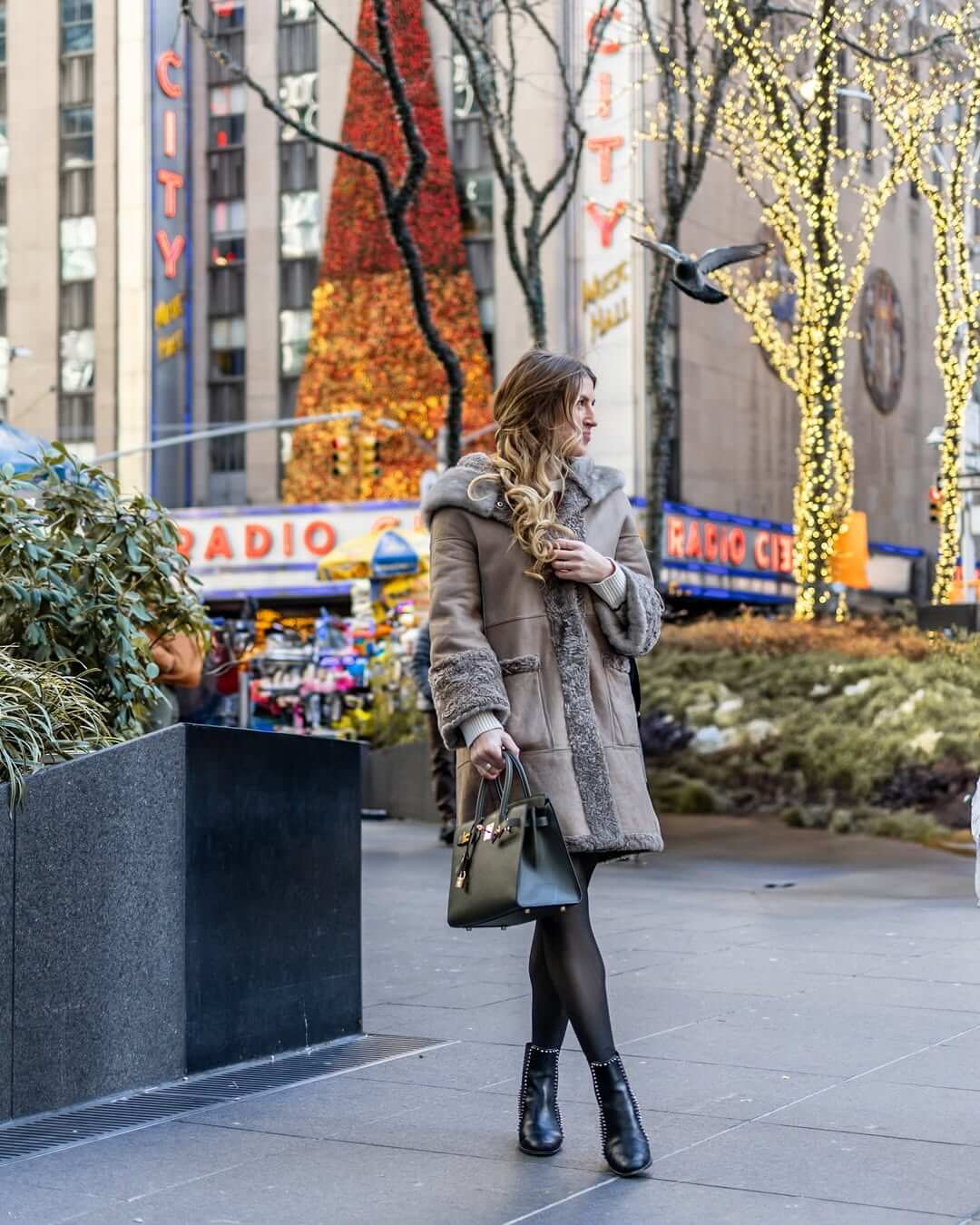 Shearling-Lined Coat for Festive NYC Holiday Outings — NYC Winter Outfits