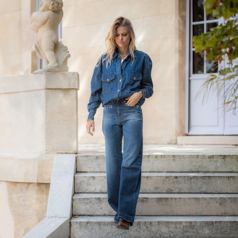 Full Denim-on-Denim with Brown Loafers — Europe Winter Outfits
