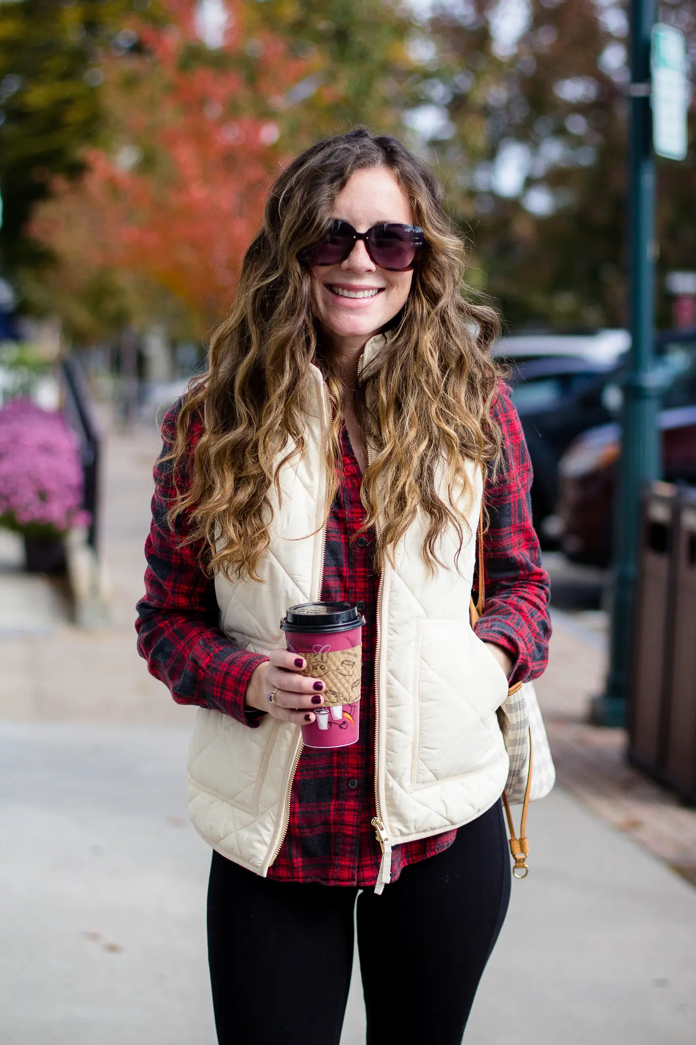 Cream Puffer Vest Over Plaid Flannel Cream Puffer Vest Over Plaid Flannel β Puffer Vest Outfits