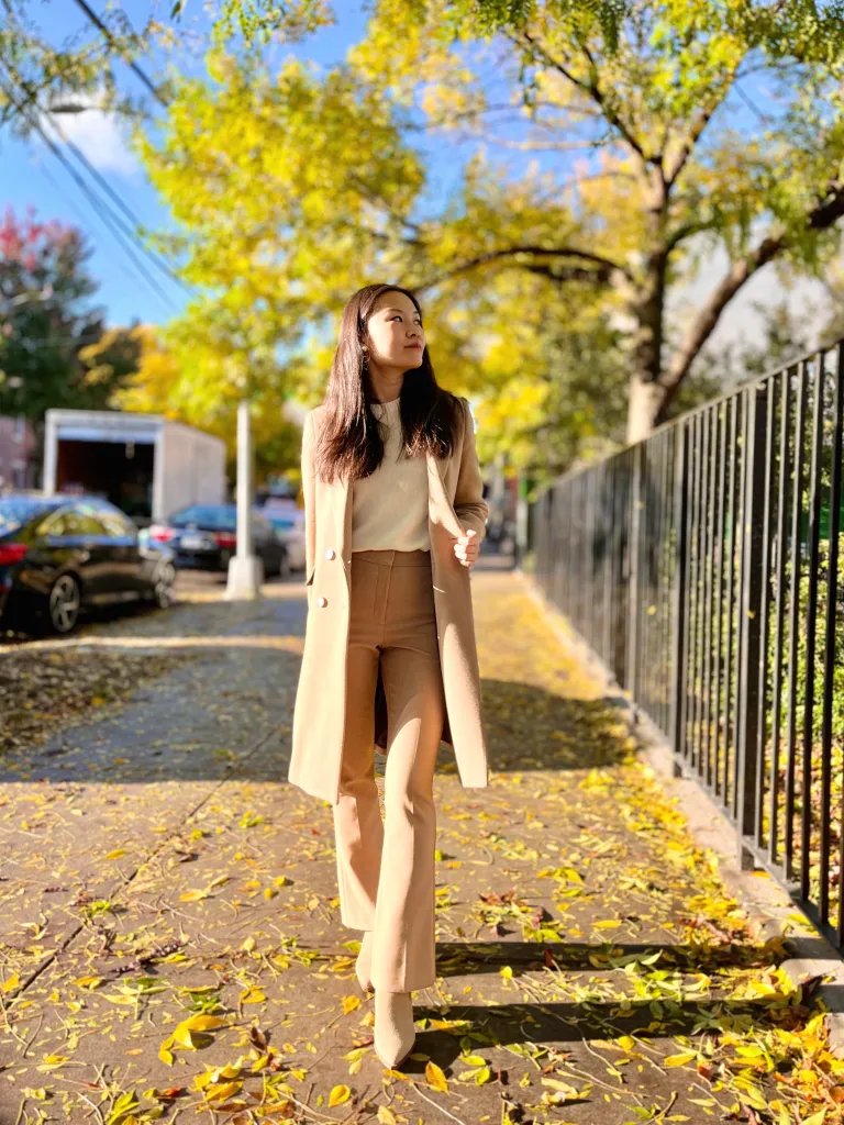 Monochromatic Camel and Beige Ensemble Monochromatic Camel and Beige Ensemble β Camel Coat Outfits