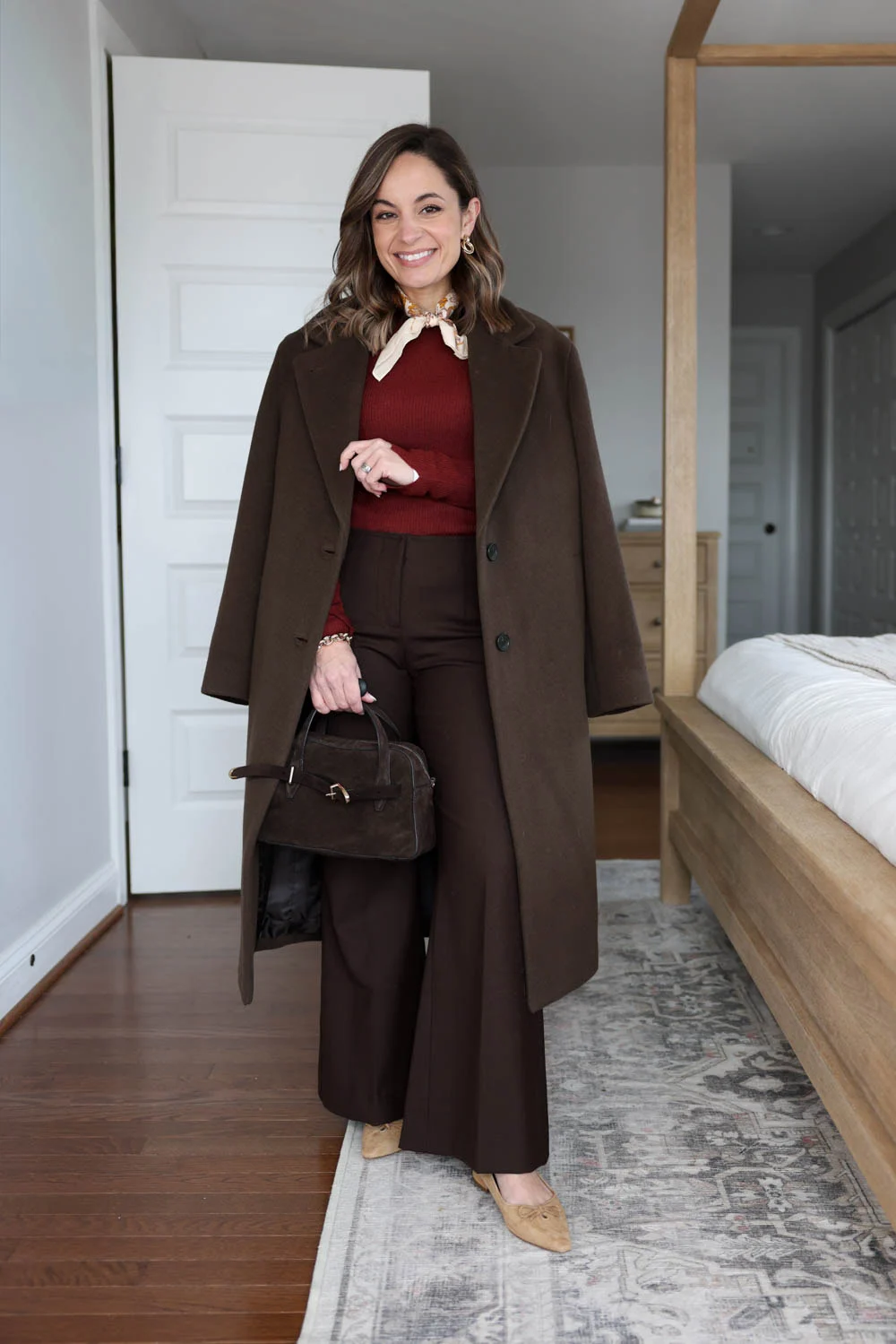 Casual Everyday Outfit Idea — Brown Coat Outfits