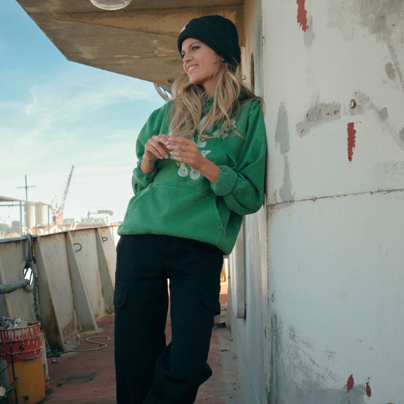 Relaxed Green Hoodie with Wide-Leg Black Pants Relaxed Green Hoodie with Wide-Leg Black Pants โ Hoodie Outfits