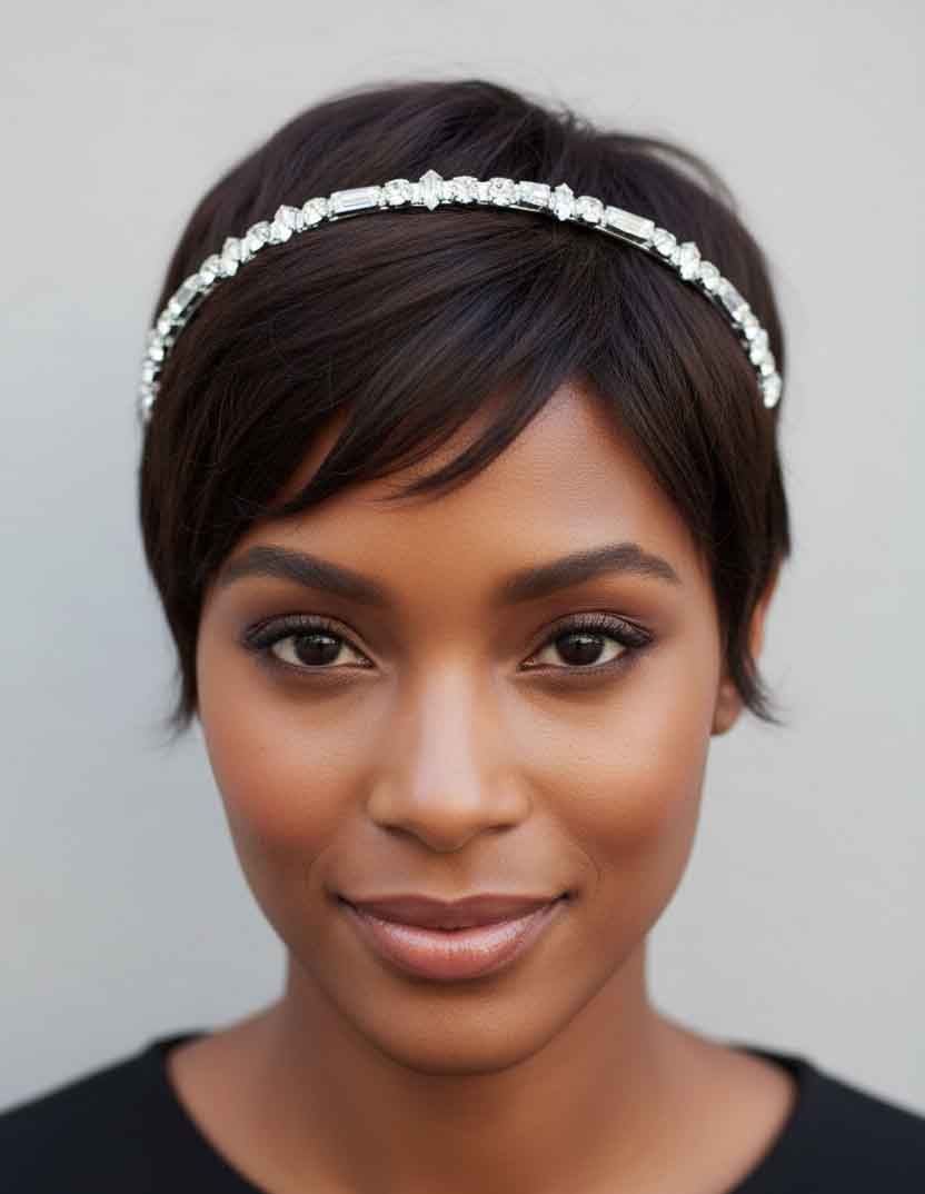 Sleek Pixie With Swept Bangs Sleek Pixie With Swept Bangs β Winter Hairstyles for Work