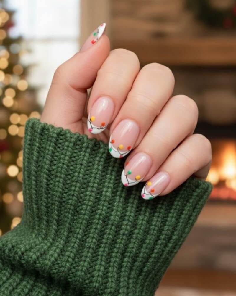 These Christmas Lights Nails Are the Cutest Holiday Manicure