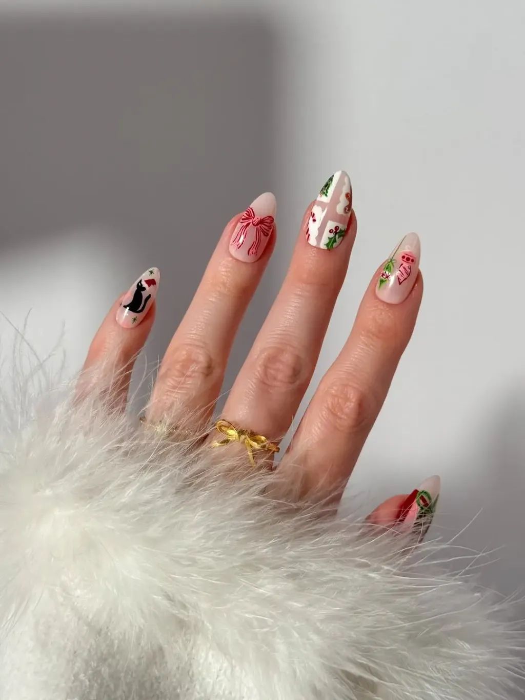 Long Almond Christmas Illustration Variety Long Almond Christmas Illustration Variety β Subtle Christmas Nails 2026