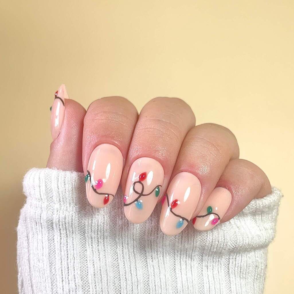 Christmas Light String Art On All Nails Visual Idea Christmas Light String Art On All Nails Visual Idea β Christmas Gel Nails 2026