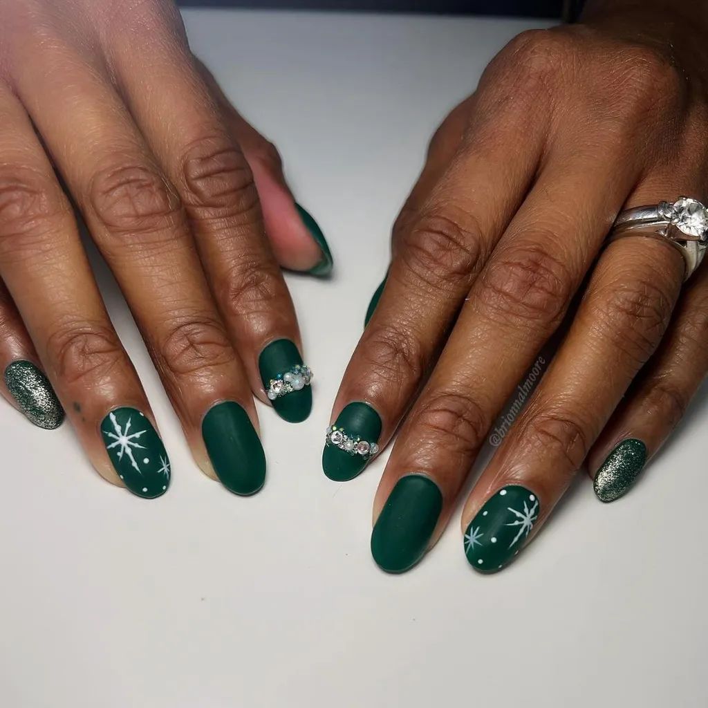 Christmas Winter Season Visual Idea — Christmas Nails for Dark Skin 2026