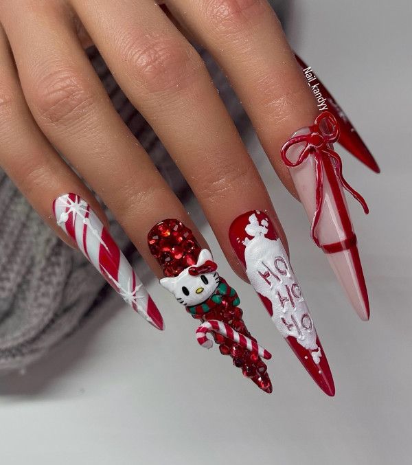 Extra-Long Stiletto Shape Festive 3D Hello Kitty Stiletto Nails Extra-Long Stiletto Shape Festive 3D Hello Kitty Stiletto Nails β Hello Kitty Christmas Nails 2026