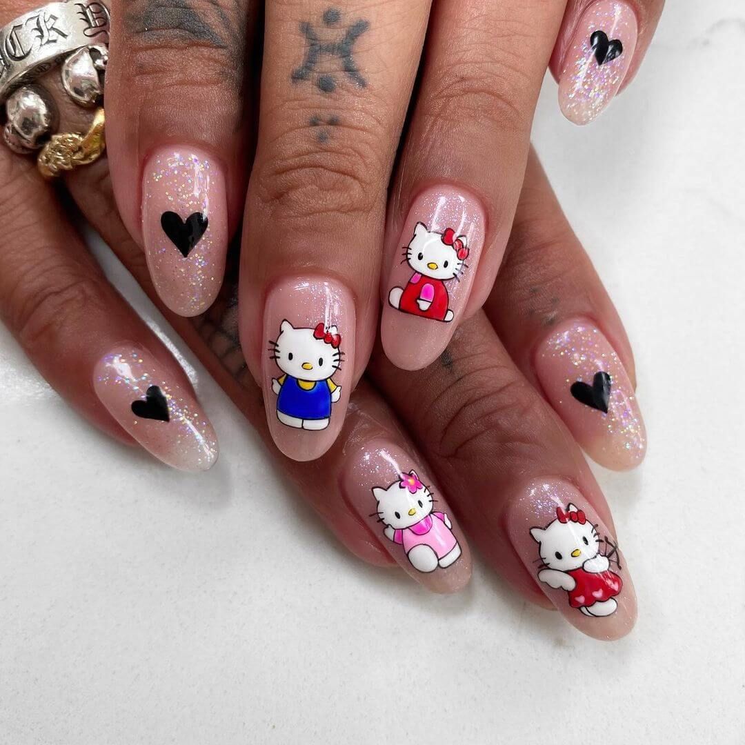 Sheer Pink Glitter Hello Kitty Decal Nails Sheer Pink Glitter Hello Kitty Decal Nails β Hello Kitty Christmas Nails 2026