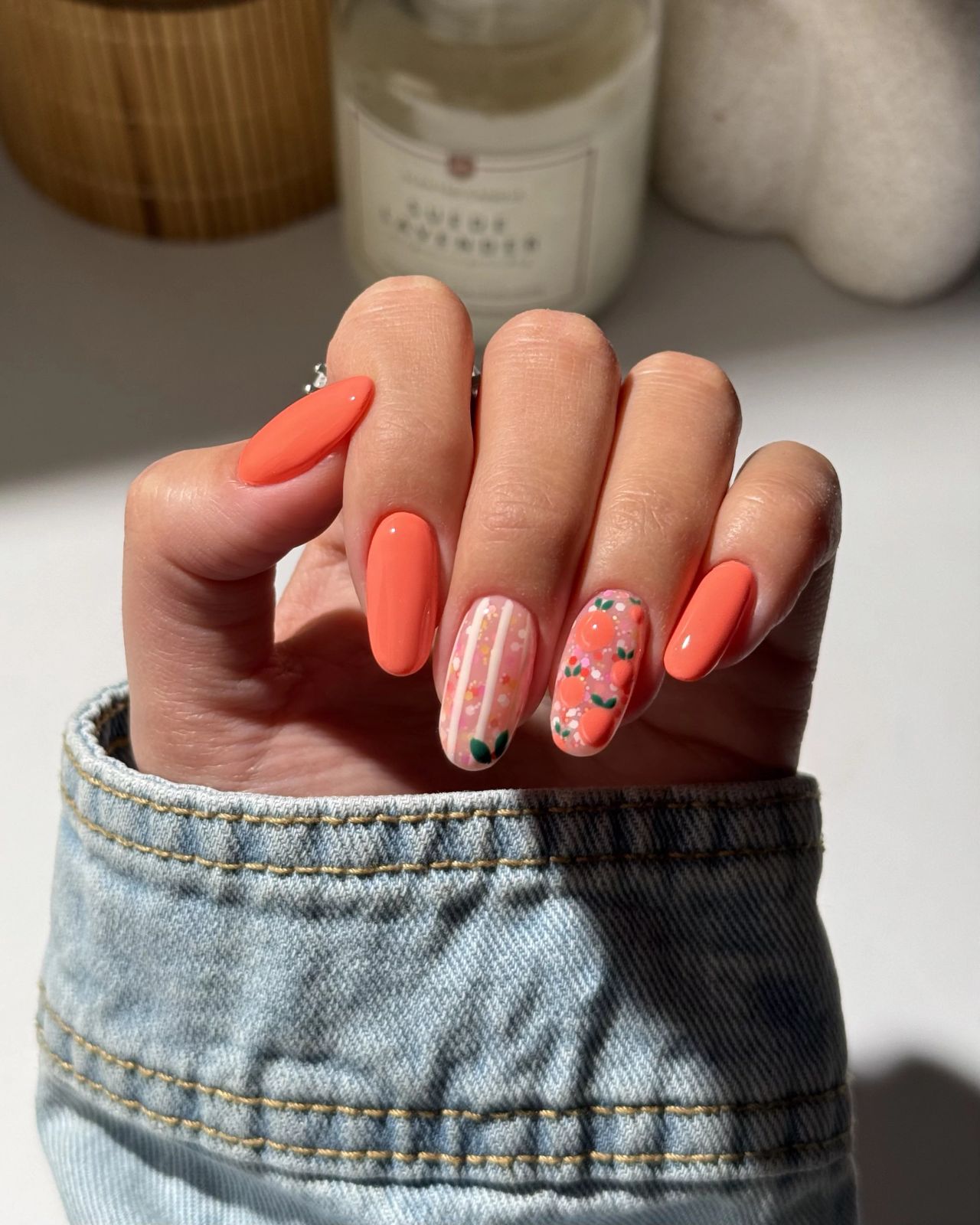 Coral Orange Fruit Decal Oval Nails Coral Orange Fruit Decal Oval Nails β Holiday Nails 2026