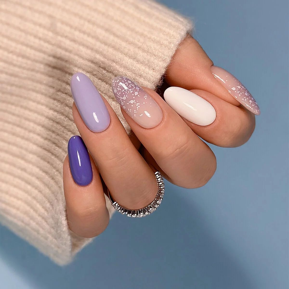 Lavender Purple Ombre Glitter Nails — New Years Eve Nails 2027