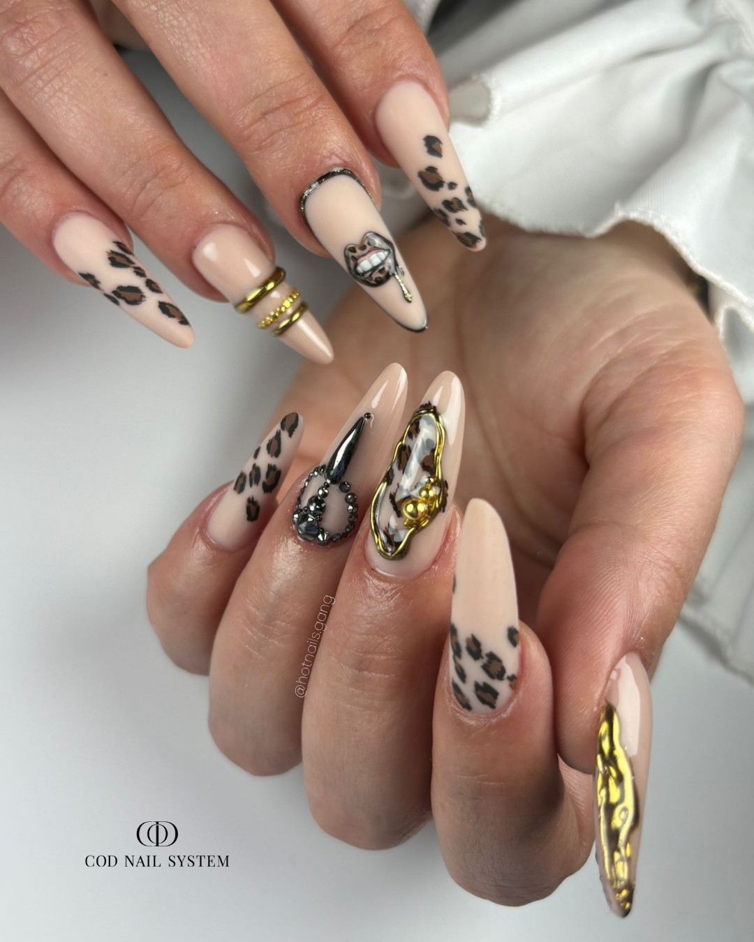 Leopard Print 3D Lips Stiletto Nails Leopard Print 3D Lips Stiletto Nails β New Years Nail Designs 2027