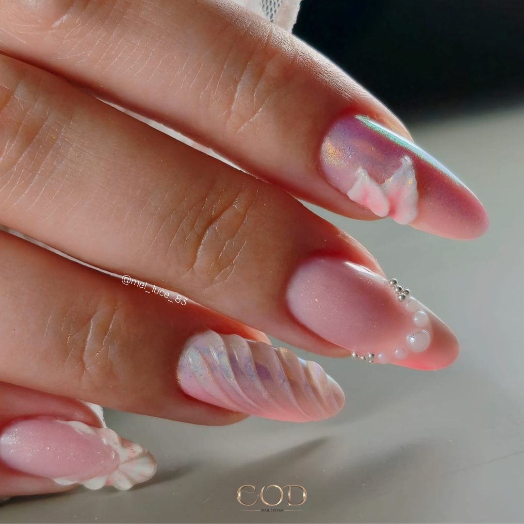 Textured 3D Floral and Pearl Nails Textured 3D Floral and Pearl Nails β Classy New Years Nails 2027