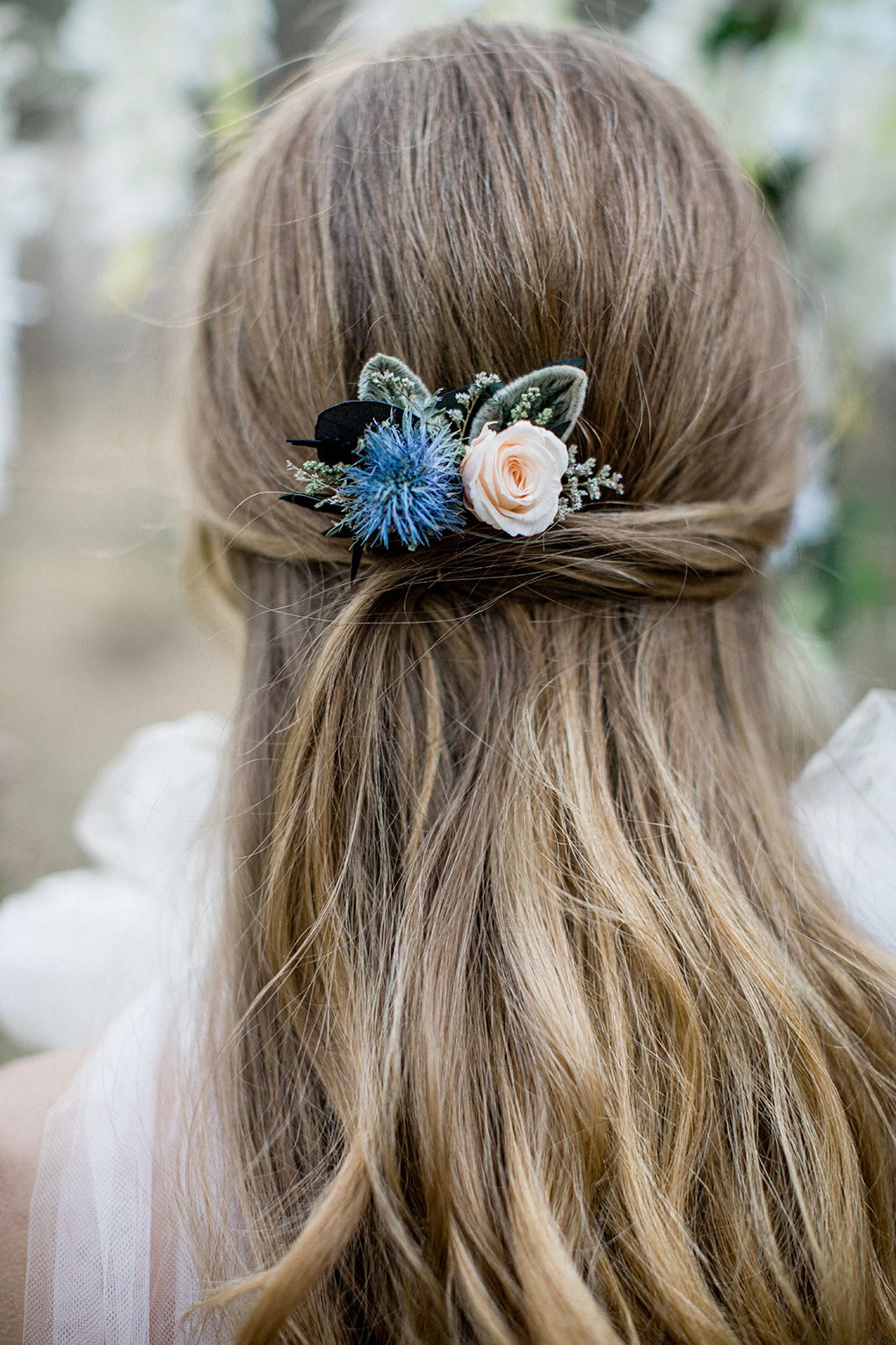 Half-Up Twist With Floral Accent Half-Up Twist With Floral Accent β Winter Natural Hairstyles