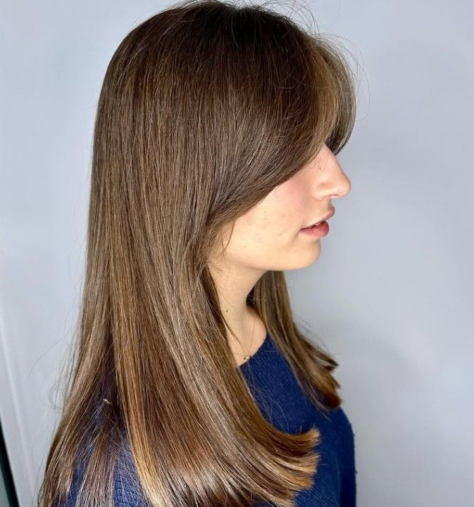 Fine Hair with Face-Framing Bangs — Winter Hairstyles for Long Hair