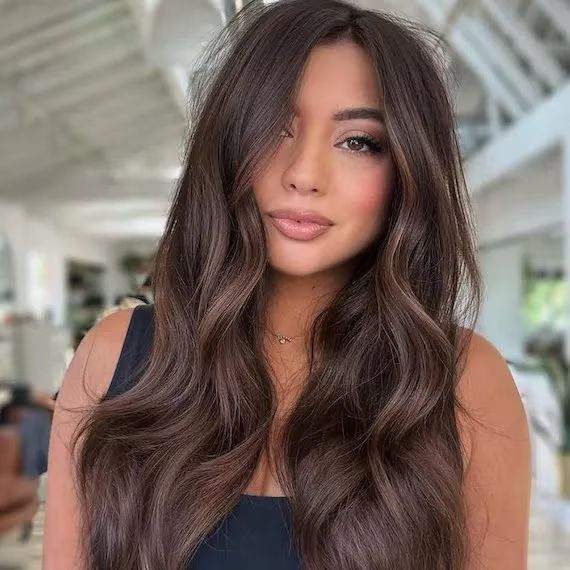 Espresso Layers with Side-Swept Bangs — Winter Hairstyles for Long Hair
